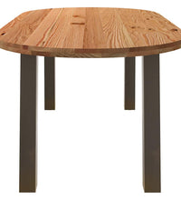Esstisch Hellbraun 200x100x74 cm Massivholz Eiche Oval