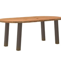 Esstisch Hellbraun 200x100x74 cm Massivholz Eiche Oval