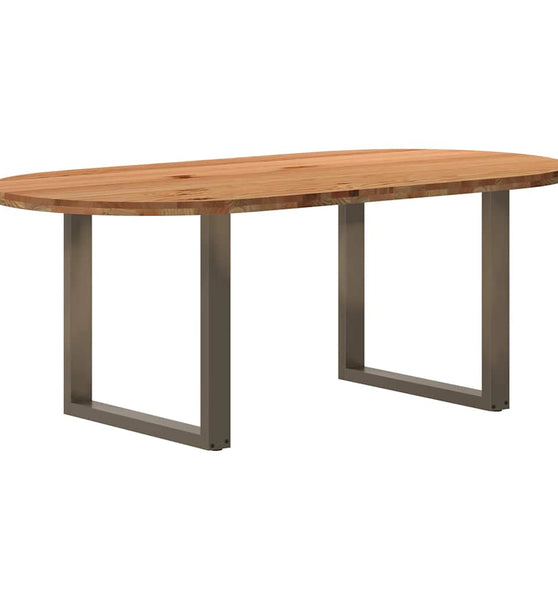 Esstisch Hellbraun 200x100x74 cm Massivholz Eiche Oval