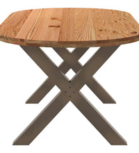 Esstisch Hellbraun 200x100x74 cm Massivholz Eiche Oval