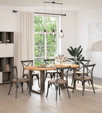 Esstisch Hellbraun 200x100x74 cm Massivholz Eiche Oval