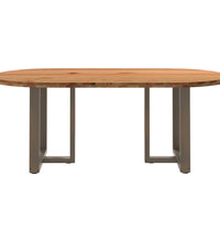 Esstisch Hellbraun 200x100x74 cm Massivholz Eiche Oval