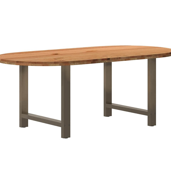 Esstisch Hellbraun 200x100x74 cm Massivholz Eiche Oval