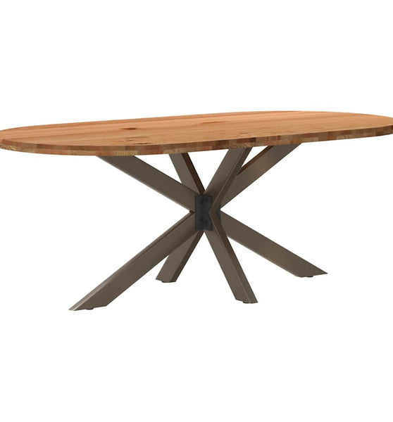 Esstisch Hellbraun 200x100x74 cm Massivholz Eiche Oval