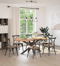 Esstisch Hellbraun 200x100x74 cm Massivholz Eiche Oval