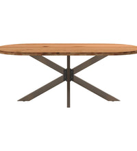 Esstisch Hellbraun 200x100x74 cm Massivholz Eiche Oval