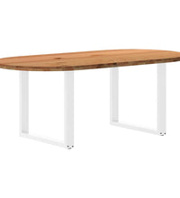 Esstisch Hellbraun 200x100x74 cm Massivholz Eiche Oval