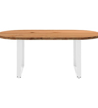 Esstisch Hellbraun 200x100x74 cm Massivholz Eiche Oval