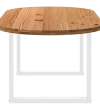 Esstisch Hellbraun 200x100x74 cm Massivholz Eiche Oval