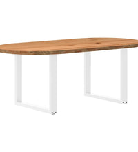 Esstisch Hellbraun 200x100x74 cm Massivholz Eiche Oval