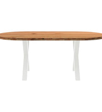 Esstisch Hellbraun 200x100x74 cm Massivholz Eiche Oval