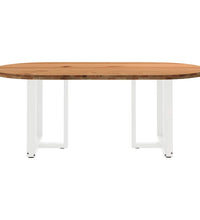 Esstisch Hellbraun 200x100x74 cm Massivholz Eiche Oval