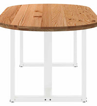 Esstisch Hellbraun 200x100x74 cm Massivholz Eiche Oval