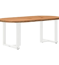 Esstisch Hellbraun 200x100x74 cm Massivholz Eiche Oval