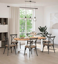 Esstisch Hellbraun 200x100x74 cm Massivholz Eiche Oval