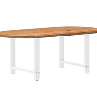 Esstisch Hellbraun 200x100x74 cm Massivholz Eiche Oval