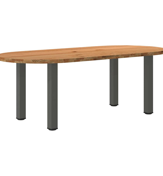 Esstisch Hellbraun 220x100x74 cm Massivholz Eiche Oval