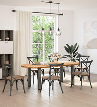 Esstisch Hellbraun 220x100x74 cm Massivholz Eiche Oval