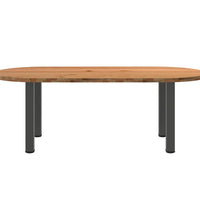 Esstisch Hellbraun 220x100x74 cm Massivholz Eiche Oval