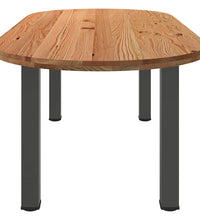 Esstisch Hellbraun 220x100x74 cm Massivholz Eiche Oval