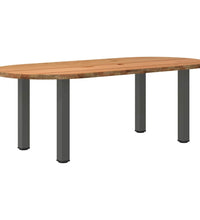 Esstisch Hellbraun 220x100x74 cm Massivholz Eiche Oval