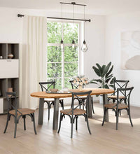 Esstisch Hellbraun 220x100x74 cm Massivholz Eiche Oval