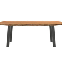Esstisch Hellbraun 220x100x74 cm Massivholz Eiche Oval