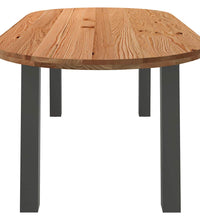 Esstisch Hellbraun 220x100x74 cm Massivholz Eiche Oval