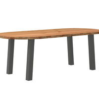 Esstisch Hellbraun 220x100x74 cm Massivholz Eiche Oval