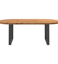 Esstisch Hellbraun 220x100x74 cm Massivholz Eiche Oval