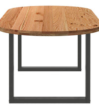 Esstisch Hellbraun 220x100x74 cm Massivholz Eiche Oval