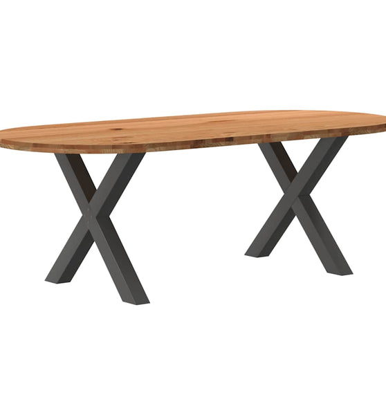 Esstisch Hellbraun 220x100x74 cm Massivholz Eiche Oval