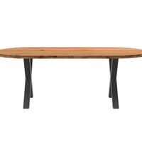 Esstisch Hellbraun 220x100x74 cm Massivholz Eiche Oval