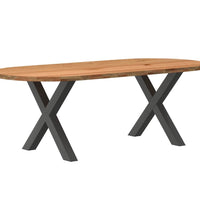 Esstisch Hellbraun 220x100x74 cm Massivholz Eiche Oval