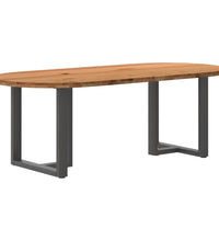 Esstisch Hellbraun 220x100x74 cm Massivholz Eiche Oval