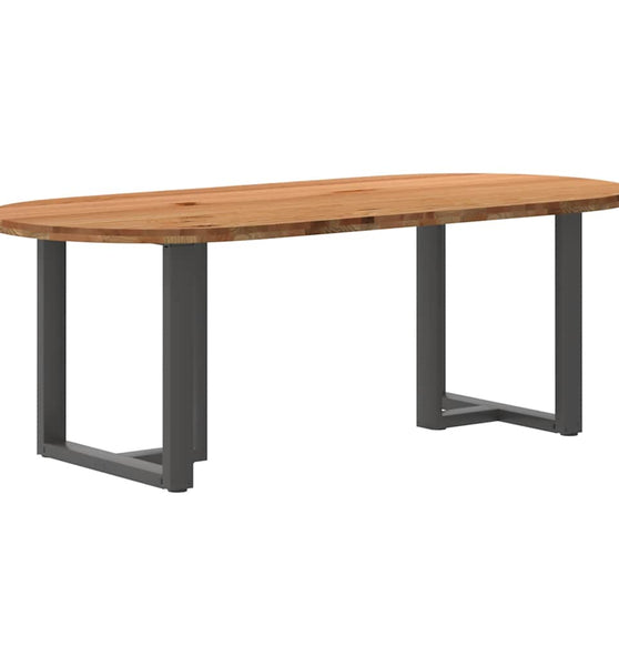 Esstisch Hellbraun 220x100x74 cm Massivholz Eiche Oval