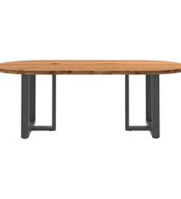 Esstisch Hellbraun 220x100x74 cm Massivholz Eiche Oval