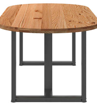 Esstisch Hellbraun 220x100x74 cm Massivholz Eiche Oval