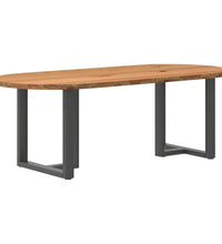 Esstisch Hellbraun 220x100x74 cm Massivholz Eiche Oval