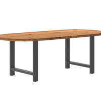 Esstisch Hellbraun 220x100x74 cm Massivholz Eiche Oval
