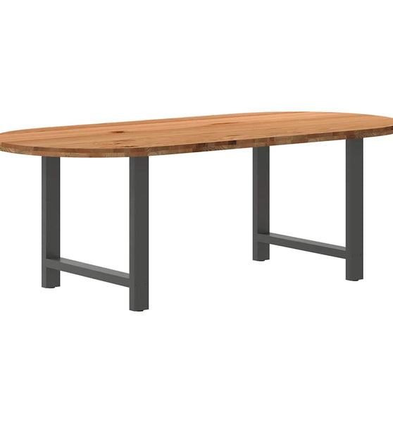 Esstisch Hellbraun 220x100x74 cm Massivholz Eiche Oval