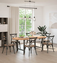 Esstisch Hellbraun 220x100x74 cm Massivholz Eiche Oval