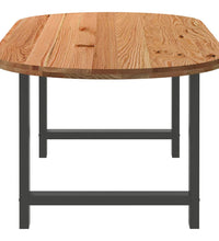 Esstisch Hellbraun 220x100x74 cm Massivholz Eiche Oval