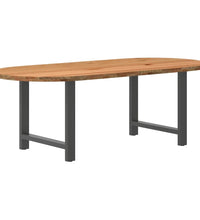 Esstisch Hellbraun 220x100x74 cm Massivholz Eiche Oval