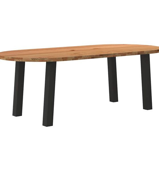 Esstisch Hellbraun 220x100x74 cm Massivholz Eiche Oval