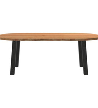 Esstisch Hellbraun 220x100x74 cm Massivholz Eiche Oval