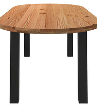 Esstisch Hellbraun 220x100x74 cm Massivholz Eiche Oval