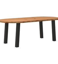 Esstisch Hellbraun 220x100x74 cm Massivholz Eiche Oval