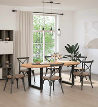 Esstisch Hellbraun 220x100x74 cm Massivholz Eiche Oval