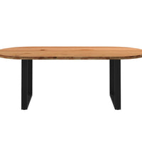 Esstisch Hellbraun 220x100x74 cm Massivholz Eiche Oval